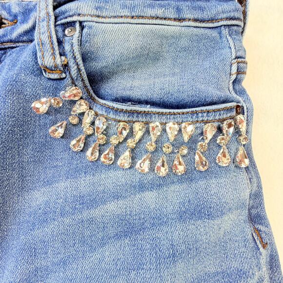 Kut From The Kloth Women's Rachael High Rise Fab AB Mom Jeans Size 8 Crystals - Picture 12 of 15